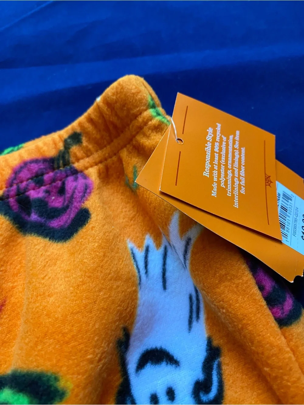 New Hyde & Eeks! Halloween Orange Ghost & Pumpkin Fleece Pajama Pants 2T